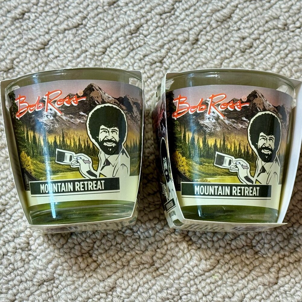 2 Bob Ross Mountain Retreat Scented Candles 3oz Each